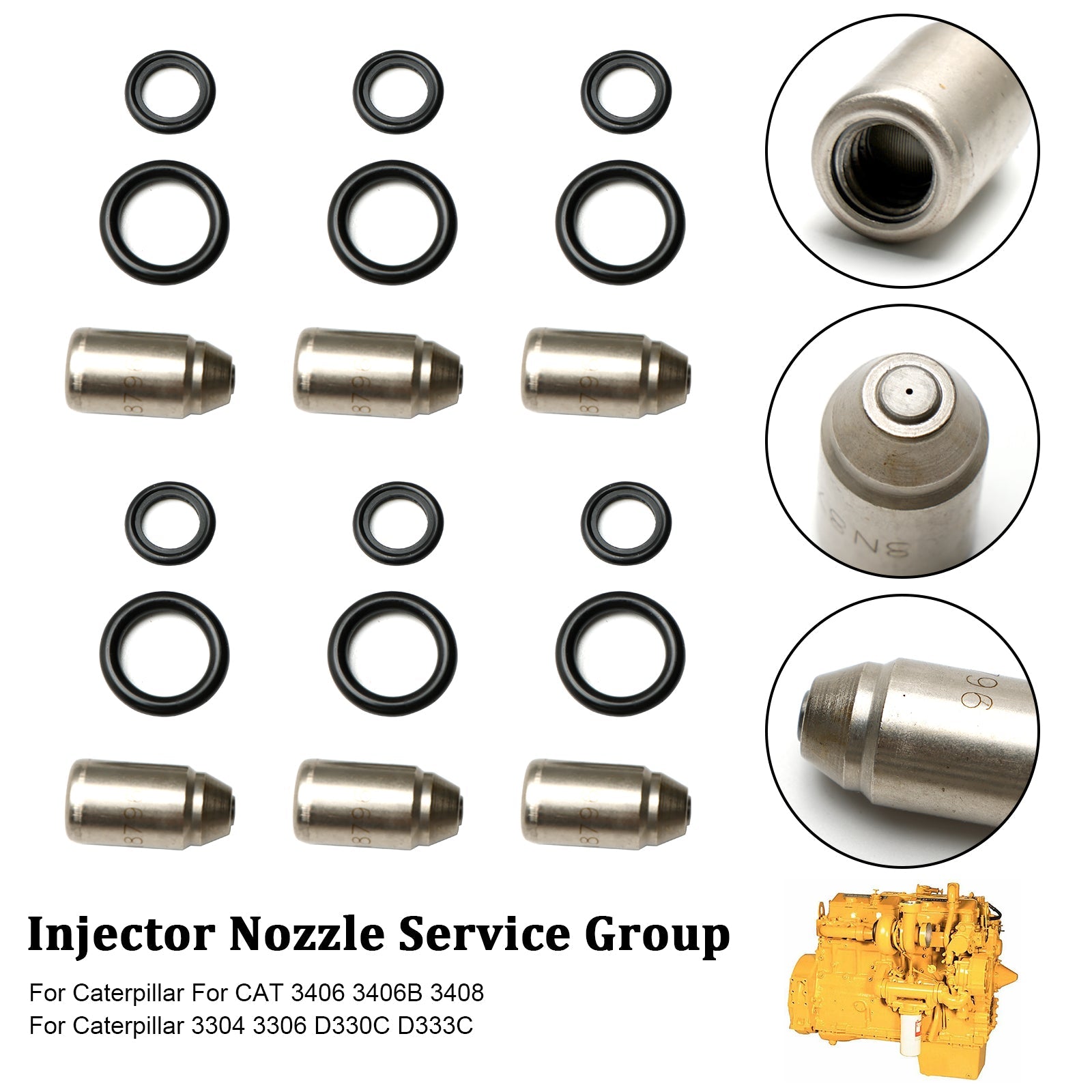 PALASER Caterpillar 3304 3306 D330C D333C 6PCS Injectors Nozzle Service Group 8N8796 7S-9891 7S-8722 8N-4694 - Image 9