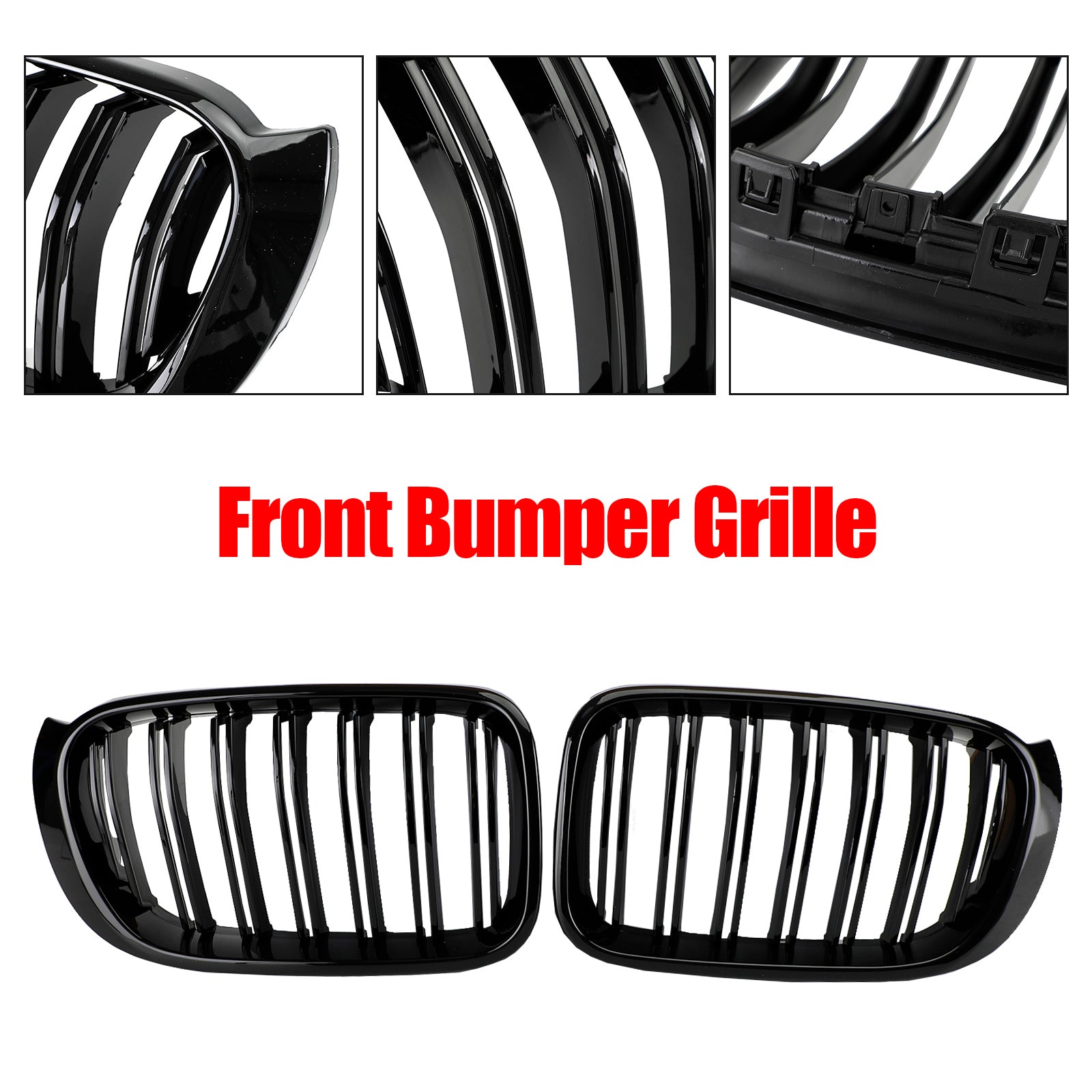 PALASER 2014-2017 BMW X3 F25 X4 F26 Gloss Black Front Bumper Kidney Grille Grill - Image 9