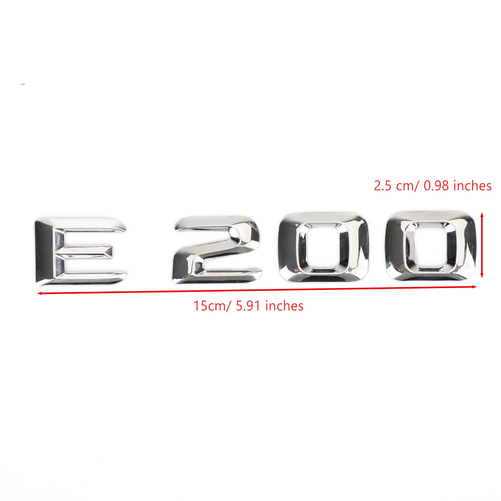 PALASER Rear Trunk Emblem Badge Nameplate Decal Letters Numbers Fit Mercedes E200 Chrome - Image 2