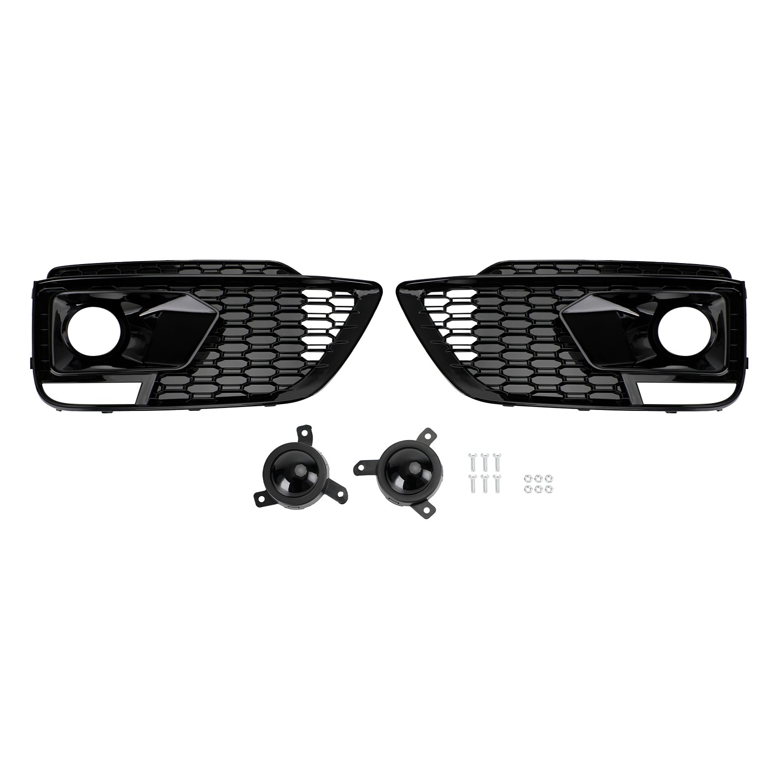 PALASER 2018-20 RSQ5 Audi Q5 SQ5 Suv Black Front Honeycomb Fog Lamp Grilles Cover
