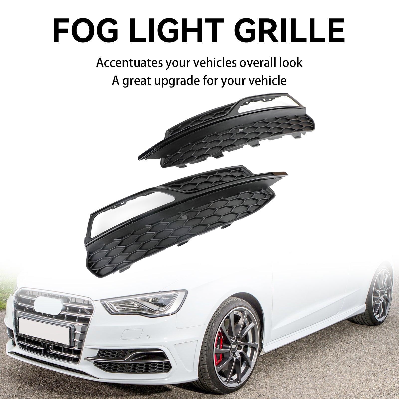 PALASER 2013-2017 Audi S3 Lower Bumper Fog Light Cover Grill 8V3807681G 8V3807682G - Image 8