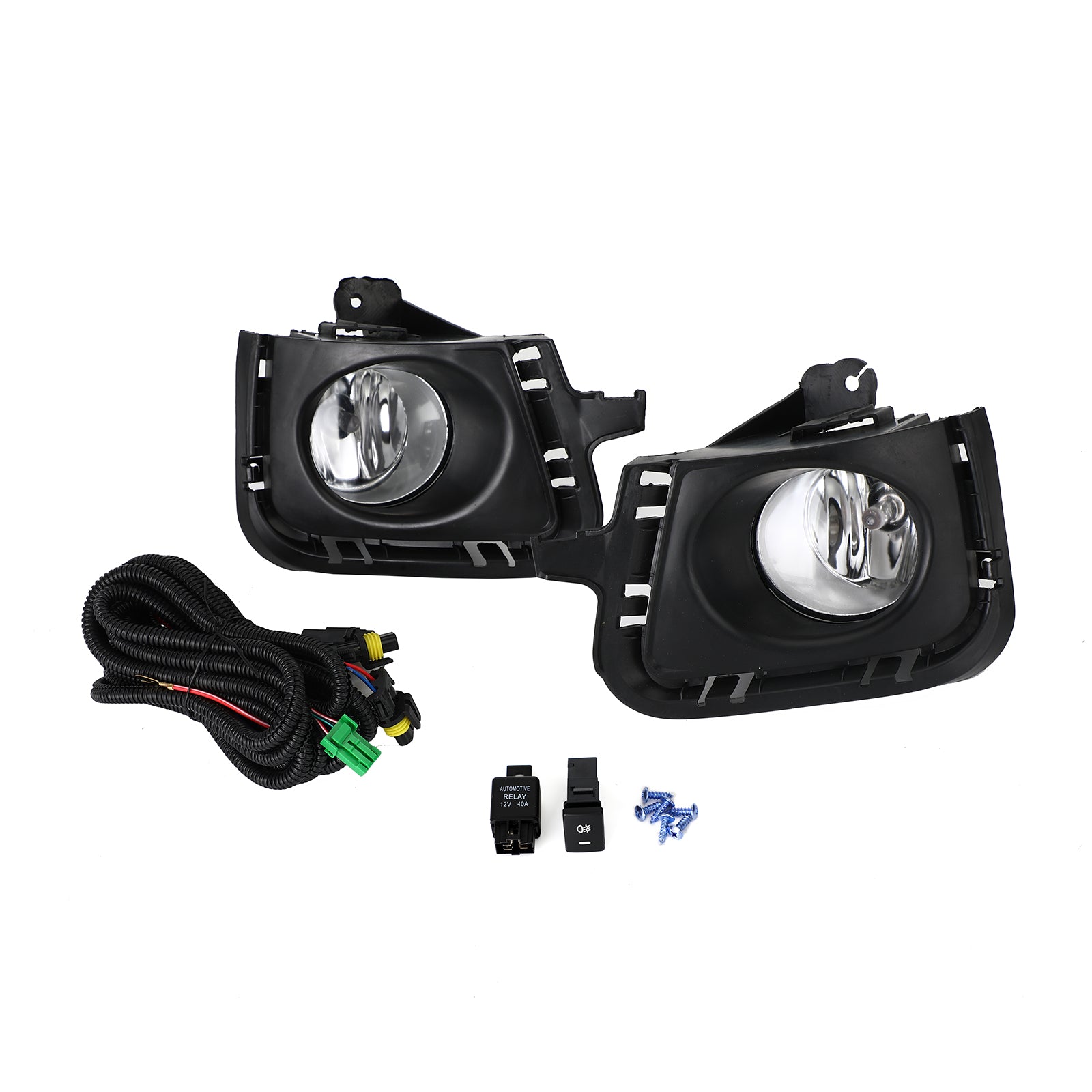 PALASER 12-14 Toyota Prius C Clear Lens Front Bumper Fog Light Lamps W/bezel+switch - Image 7