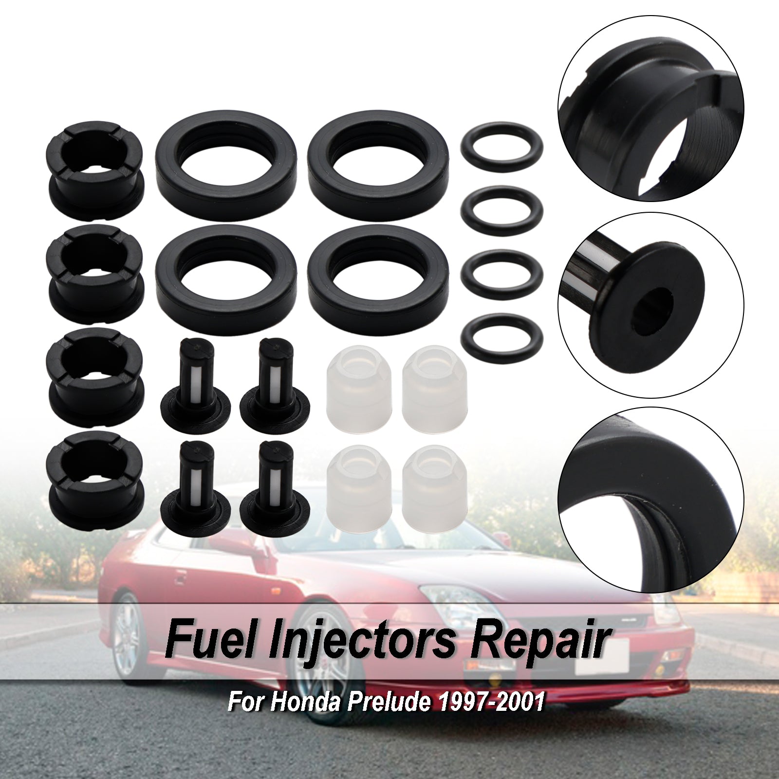 PALASER 1997-2001 Honda Prelude 2.2 Fuel Injector Repair Service Kit H22A4 FJ582 - Image 5