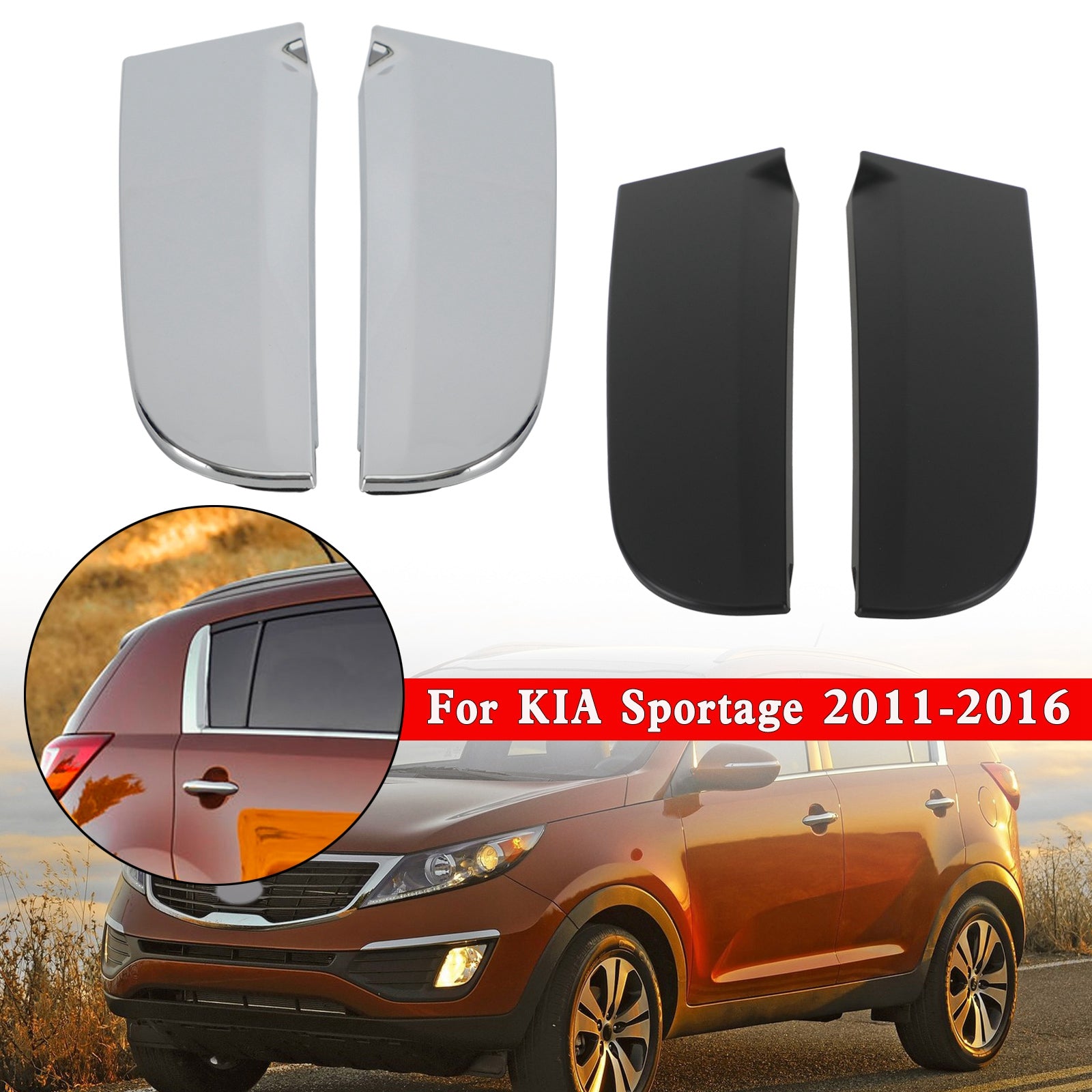 PALASER Kia Sportage 2011-2016 2x C Pillar Rear Door Garnish Cover Exterior Molding Trim 83270-3W000