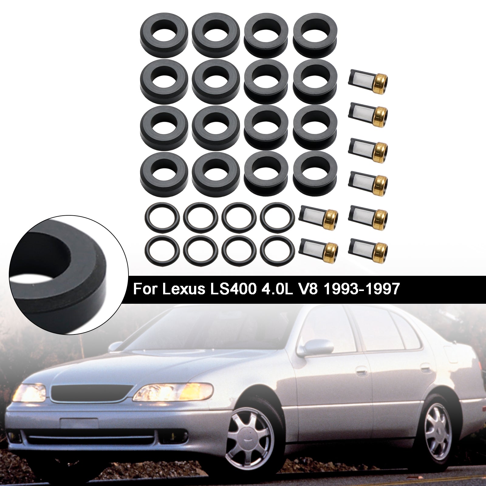 PALASER 1993-1997 Lexus LS400 4.0L V8 Fuel Injector Repair Kits 23250-50020 FJ525 - Image 3