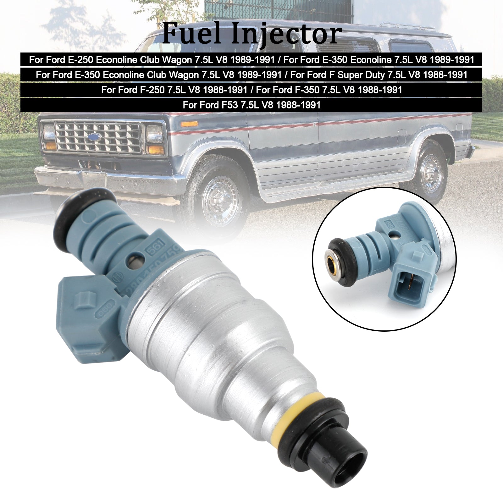 PALASER 1988-1991 Ford F-250 F-350 F53 7.5L V8 1PCS Fuel Injector 0280150759 822-11120 - Image 8