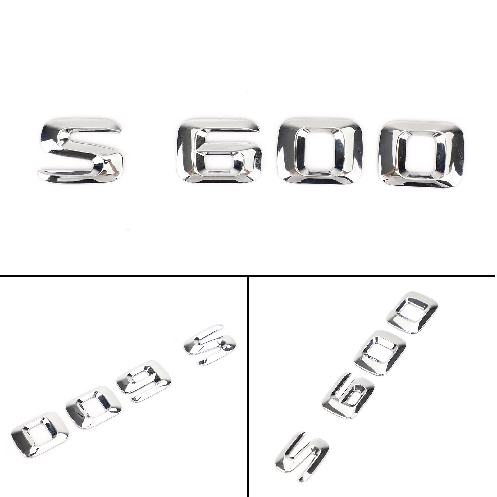 PALASER Rear Trunk Emblem Badge Nameplate Decal Letters Numbers Fit Mercedes S600 Chrome - Image 4