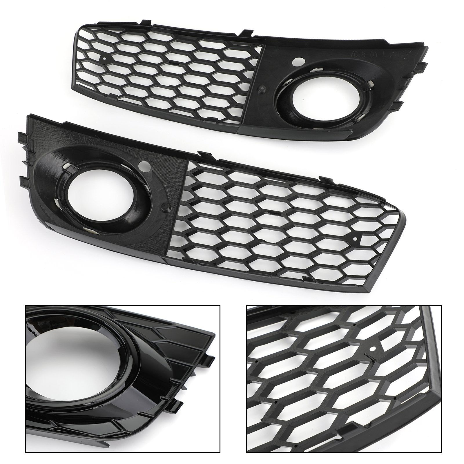 PALASER Audi A4 B8 2009-2012 Pair Honeycomb Mesh Fog Light Open Vent Grill - Image 7
