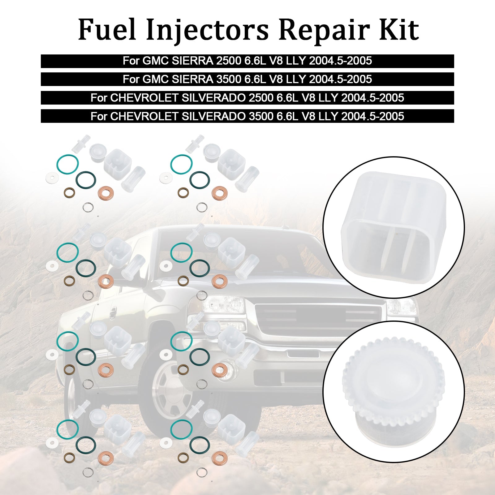 PALASER 8PCS Fuel Injector Repair Kit Fit Chevy Fit GMC Duramax 6.6L 2004-2005 Diesel - Image 7