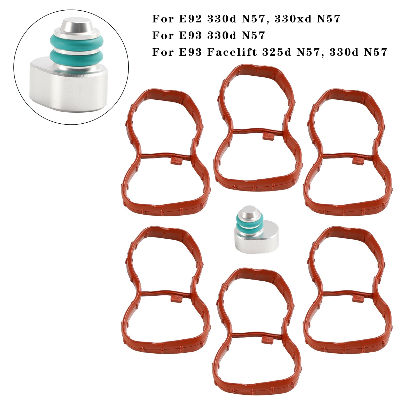 PALASER BMW E90-93 F10 F11 F07 X5 X6 N57 6Pcs Intake Manifold Gasket 1167807480 11618511363 - Image 4