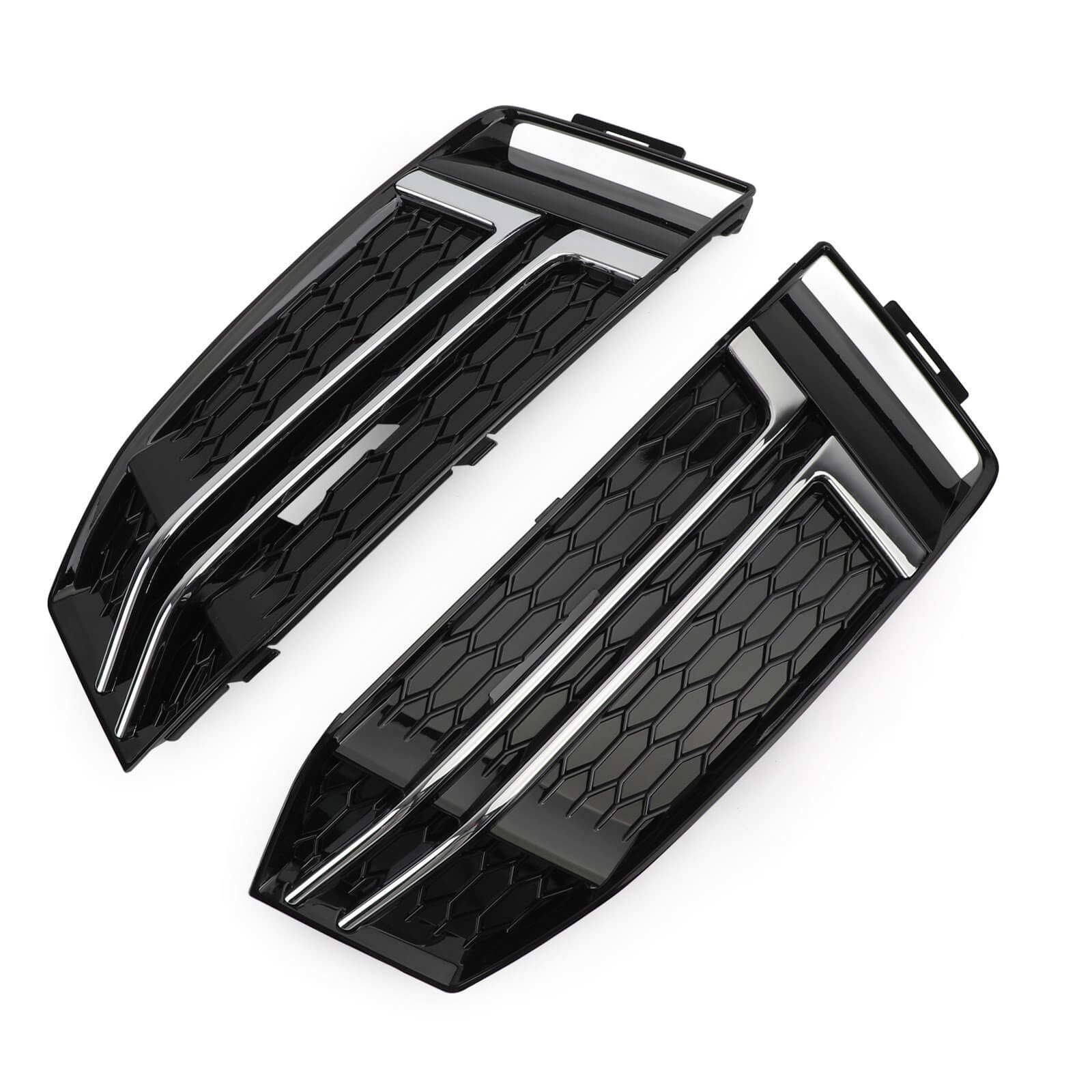 PALASER Pair Front Fog Light Cover For 2016-2018 Audi A4 B9 S-line Bumper Grille - Image 3