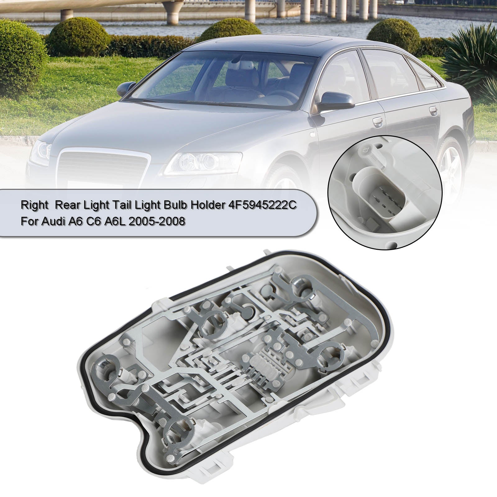 PALASER 2005-2008 Audi A6 C6 A6L Right Rear Light Tail Light Bulb Holder 4F5945222C - Image 3