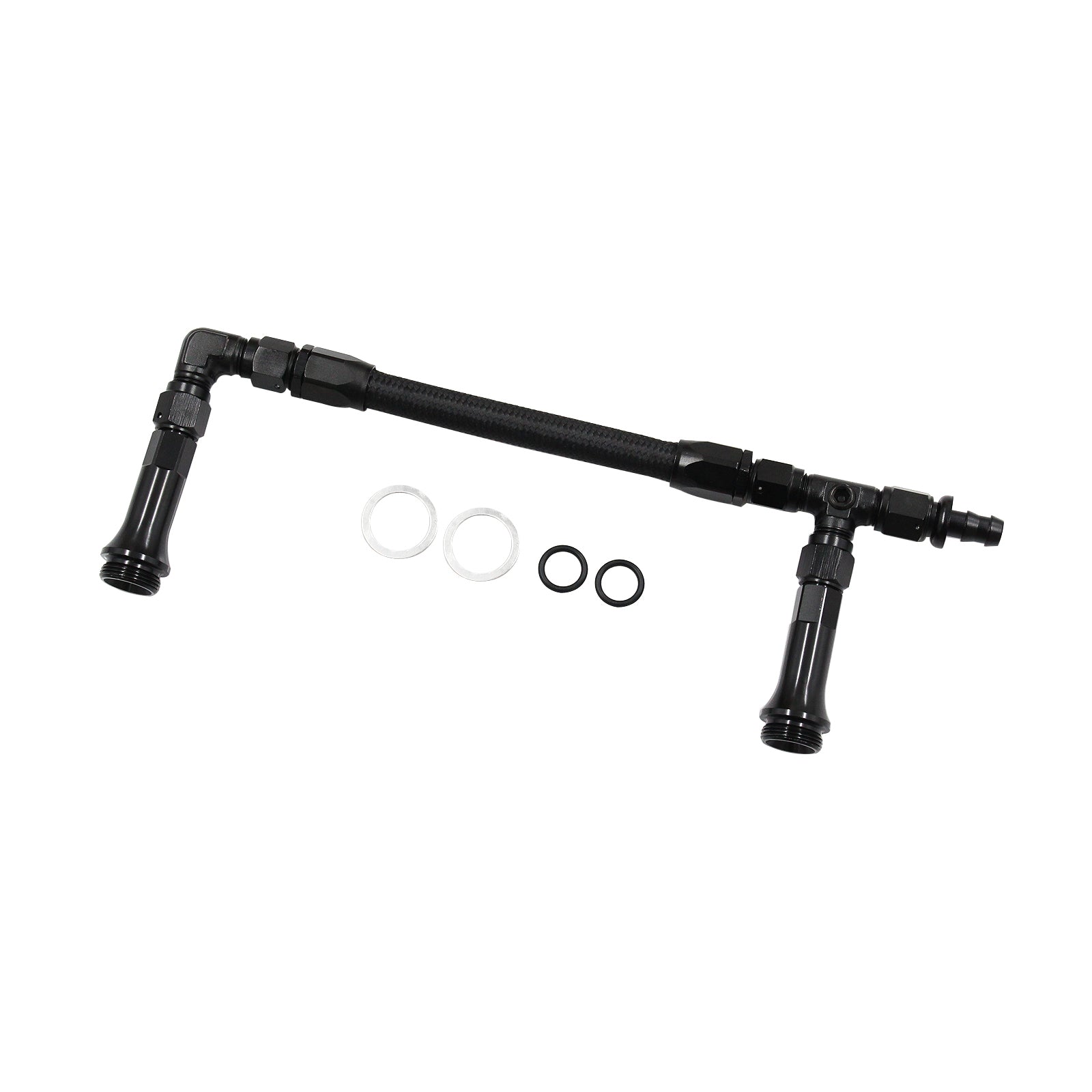 PALASER Braided AN6 Dual Feed Carb Fuel Line Double Pump For 4150 Holley Carburetor