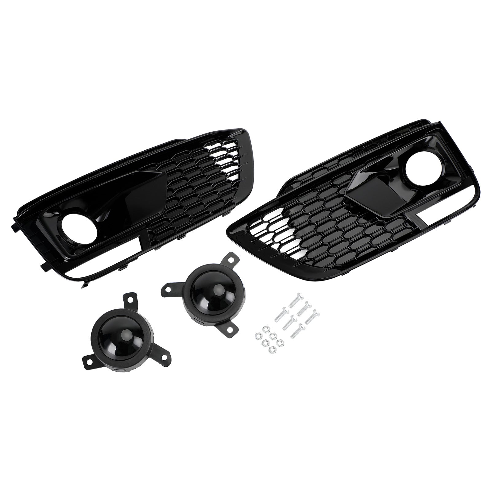 PALASER 2018-20 RSQ5 Audi Q5 SQ5 Suv Black Front Honeycomb Fog Lamp Grilles Cover - Image 15