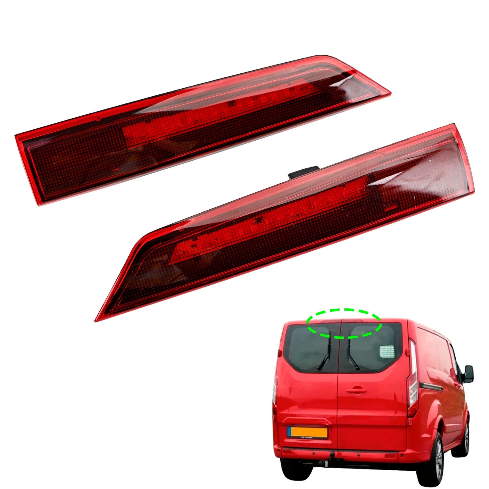 PALASER Ford Transit Tourneo Custom Barn Door 2x High Level 3rd LED Rear Brake Light 2009952 2009953