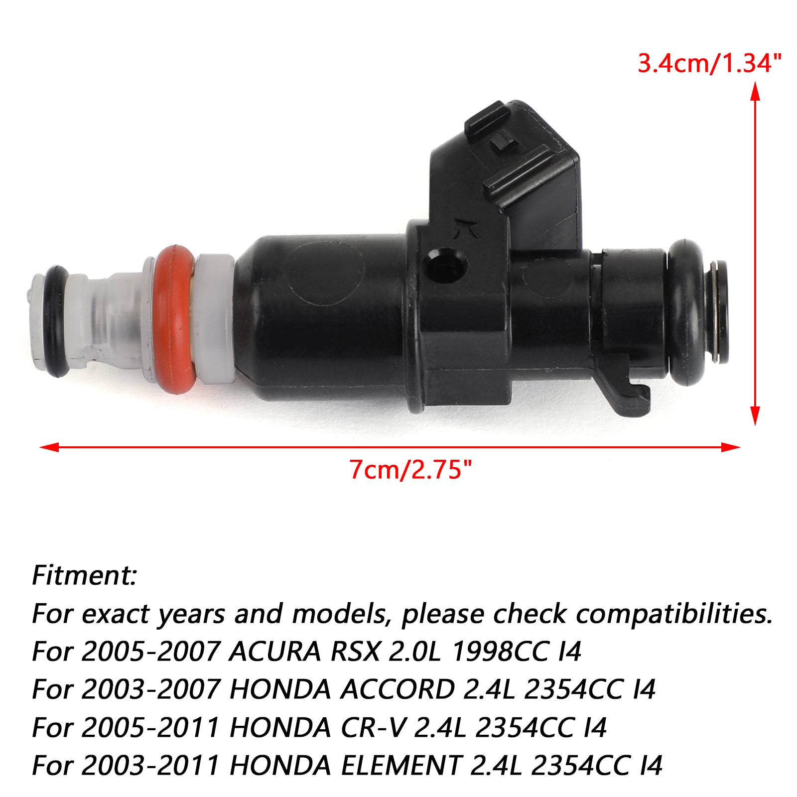 PALASER 2003-2011 Honda Element 2.4L 2354CC I4 4PCS Fuel Injectors 16450RAAA01 16450-RAA-A01 - Image 4