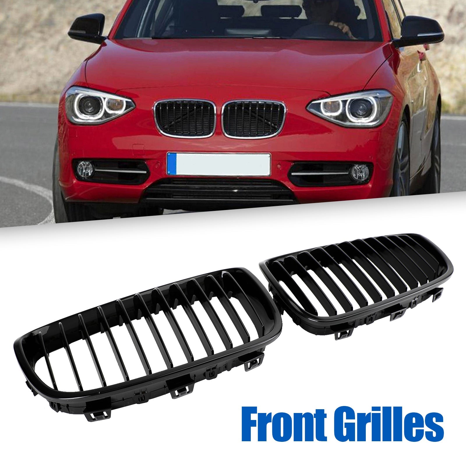 PALASER 12-14 BMW 1-Series F20 F21 3-Door Pre-facelift 2PCS Front Bumper Kidney Grill 551137239021 51137262119 - Image 8