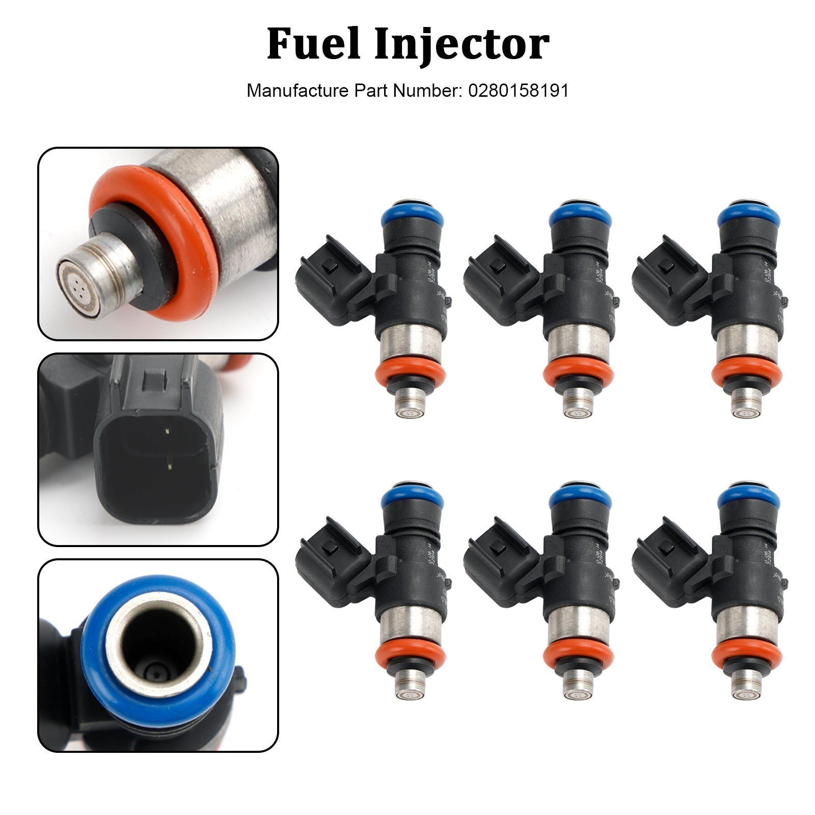 PALASER 2013-2017 Ford Flex Police Intercepter Sedan 3.5L 6PCS Fuel Injector 0280158191 - Image 6