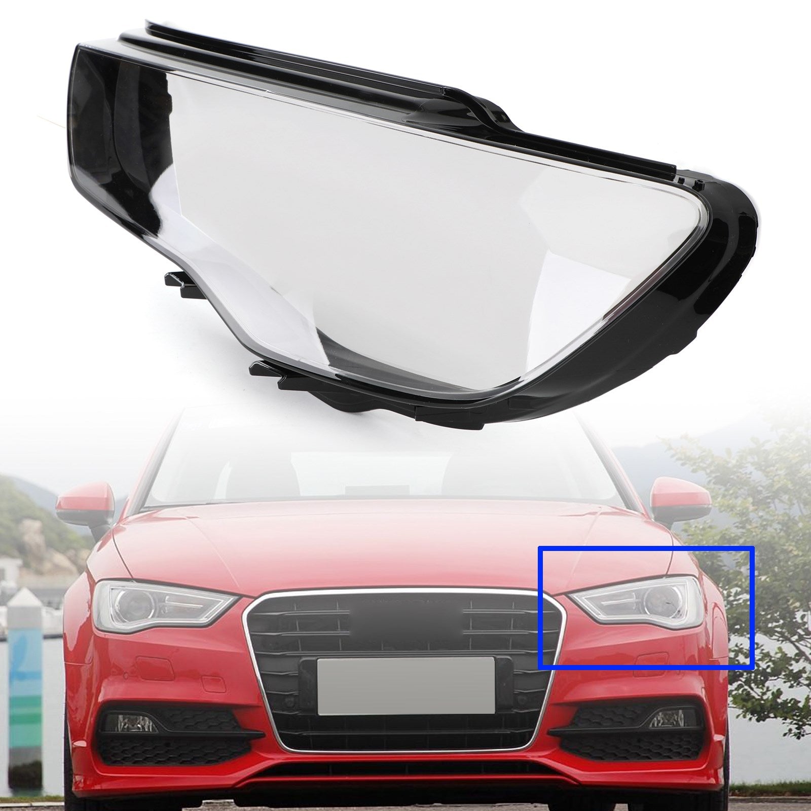 PALASER 2013-2016 Audi A3 8V0941004 8V0941003 Left&right Headlight Cover Headlamp Lens Clear - Image 7