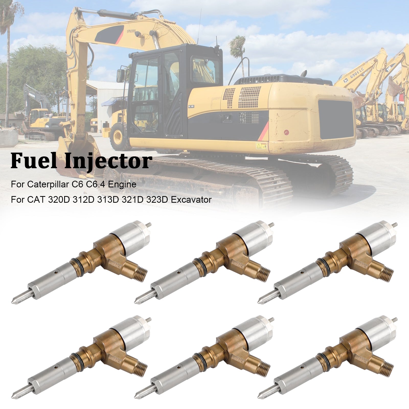 PALASER Cat 320D 312D 313D 321D 323D Excavator 6PCS Fuel Injectors 3264700 10R-7675 - Image 14