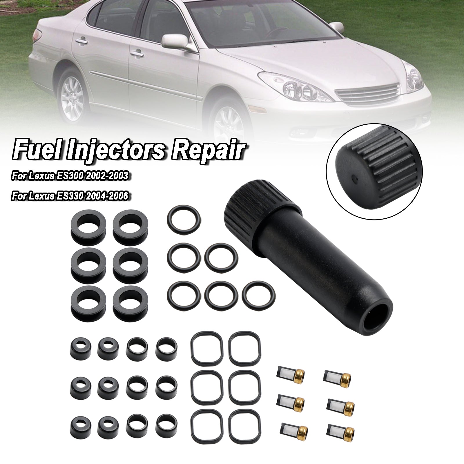 PALASER 2002-2006 Toyota Camry Fuel Injector Repair Seal Kit 23250-20030 FJ644 23250-0A020 - Image 2