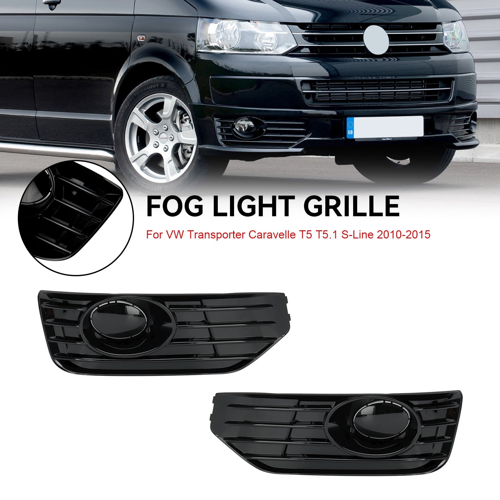 PALASER 2010-2015 Vw Transporter Caravelle T5 T5.1 S-line Fog Lamp Light Cover Insert S-line Grill - Image 6