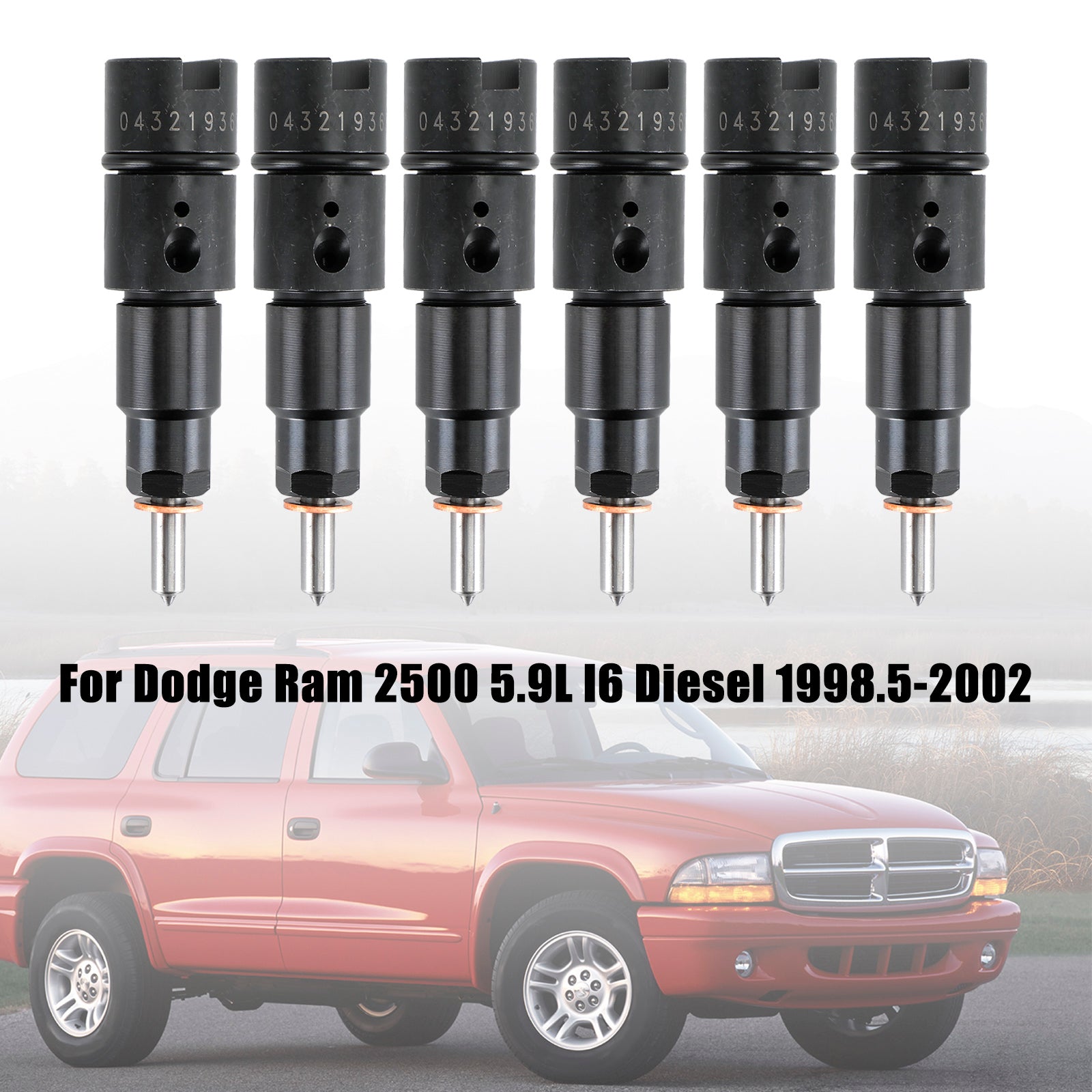 PALASER 1998.5-2002 Dodge Ram 2500 3500 5.9L l6 Diesel 6PCS Fuel Injectors 0432193635 - Image 7