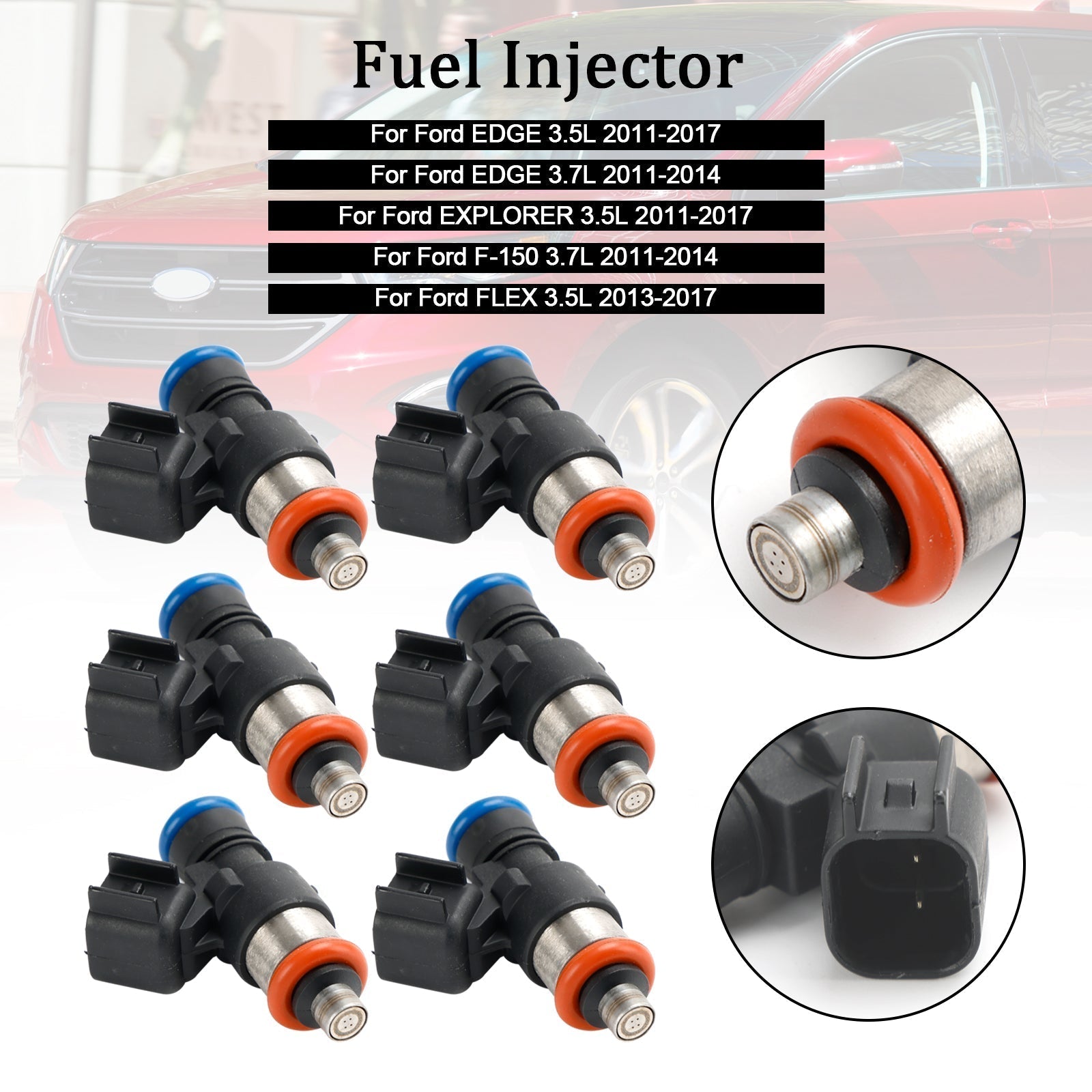 PALASER 2013-2017 Ford Flex Police Intercepter Sedan 3.5L 6PCS Fuel Injector 0280158191 - Image 9