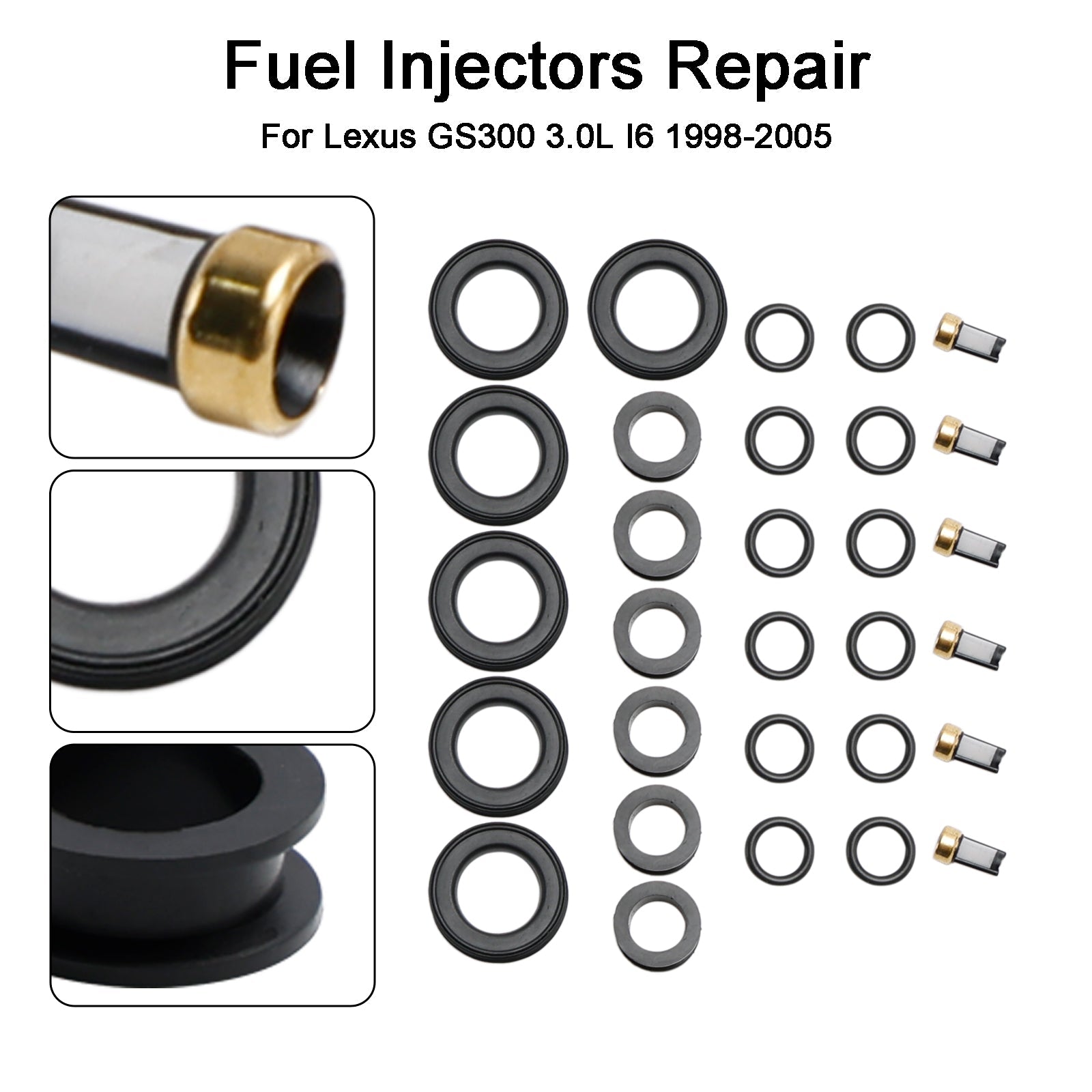 PALASER 1998 Toyota Supra 3.0L I6 Fuel Injector Repair Kit 23250-46090 842-12268 - Image 6