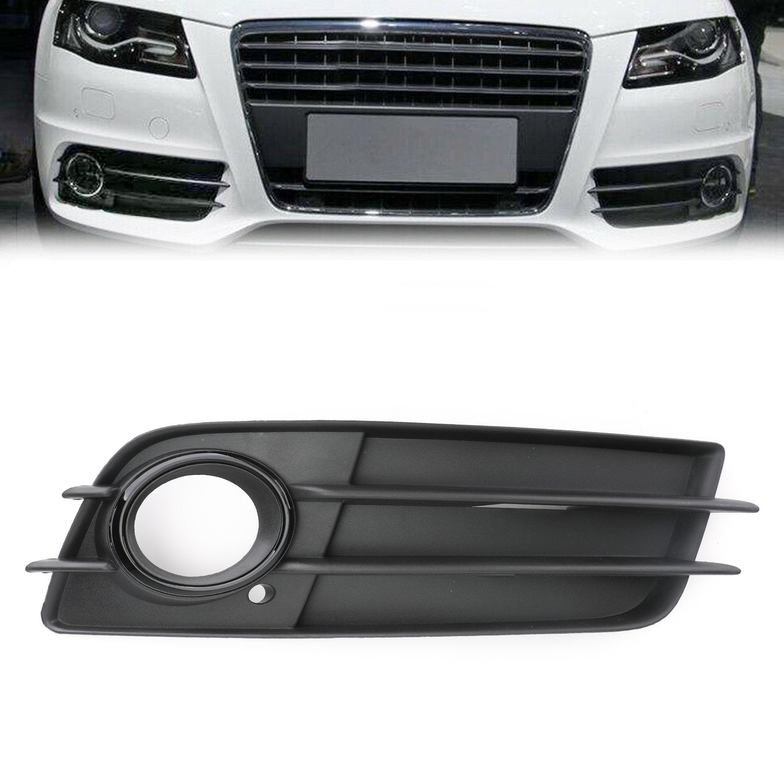 PALASER Right Bumper Black Fog Light Grille Cover For Audi A4 S-line S4 08-12 8K0807681C