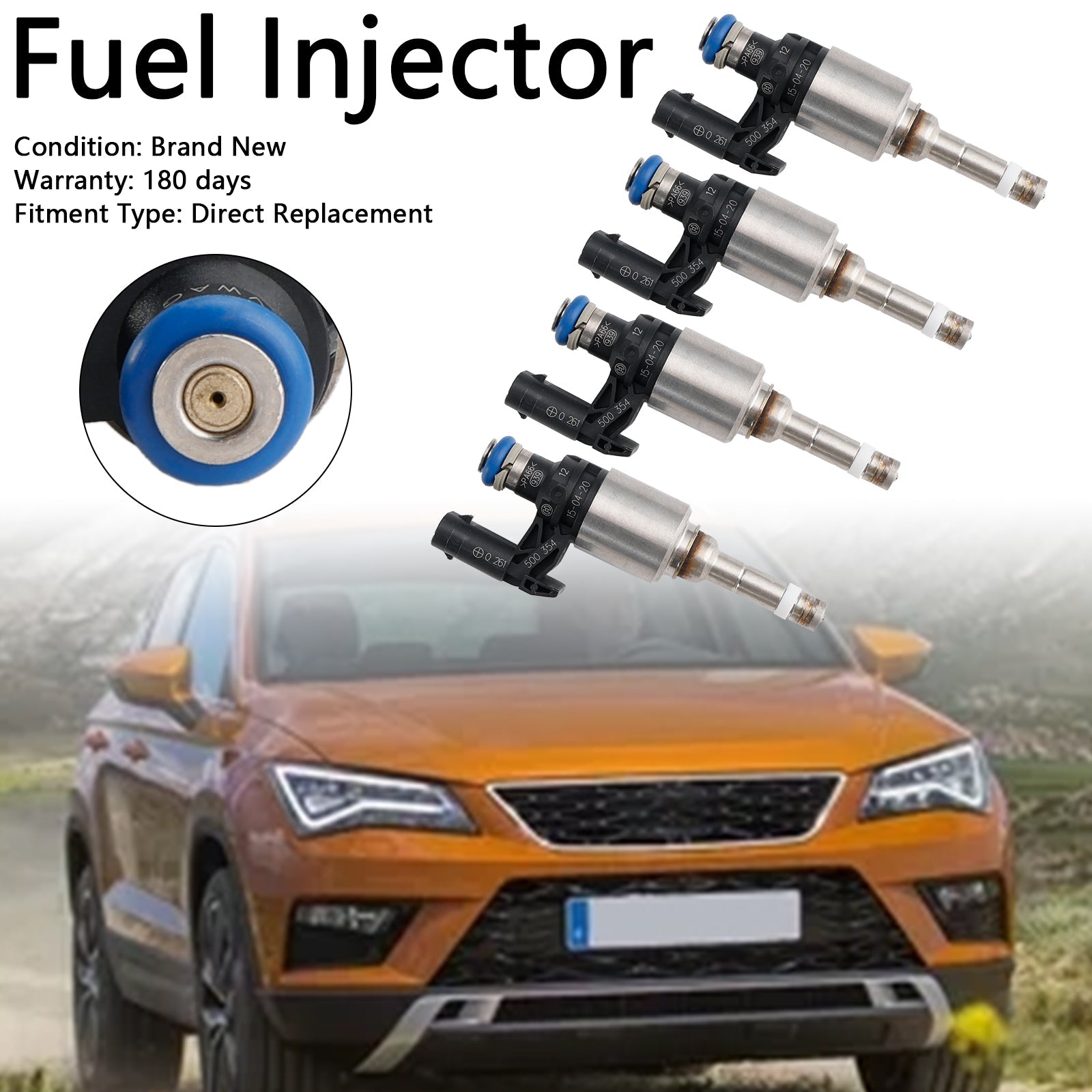 PALASER Audi A1 A3 A4 A5 Q2 4Pcs Fuel Injector 04E906036Q 0261500374 - Image 6