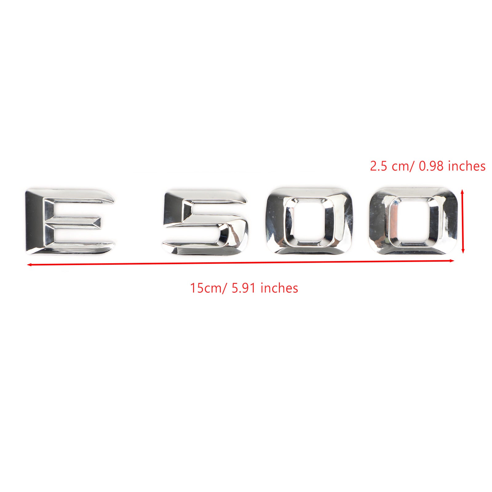 PALASER Mercedes E500 Chrome Rear Trunk Emblem Badge Nameplate Decal Letters Numbers - Image 2