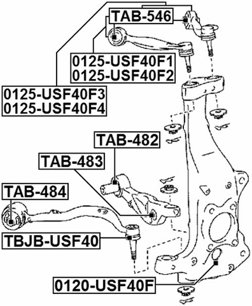 PALASER 07-16 Lexus LS460 2WD 4x2 Rwd 2X Front Lower Knuckle Spindle Ball Joint 43201-59045 0120-USF40F - Image 8