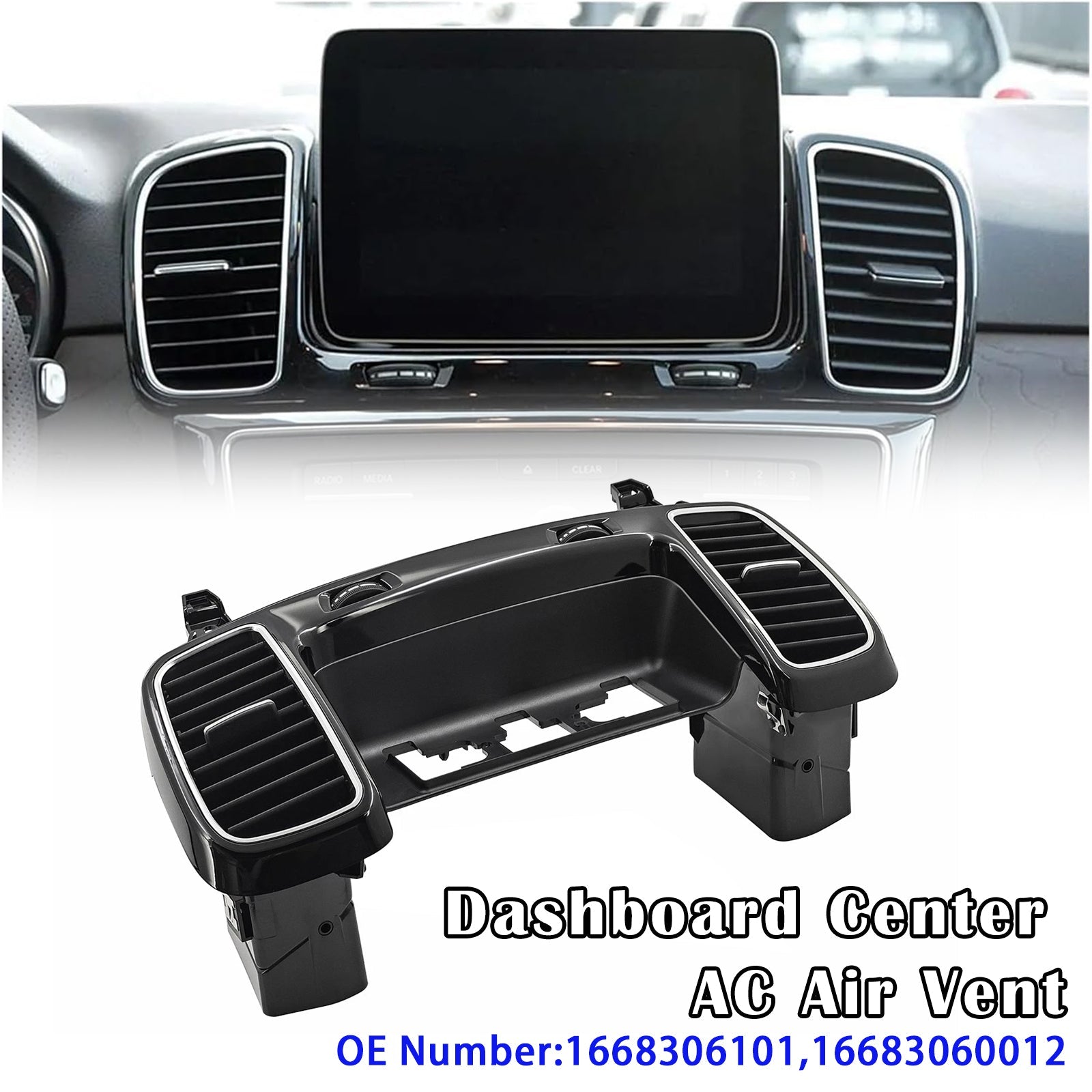 PALASER Dashboard Center Air Vent Grille Panel For Mercedes W166 W292 2016-2019