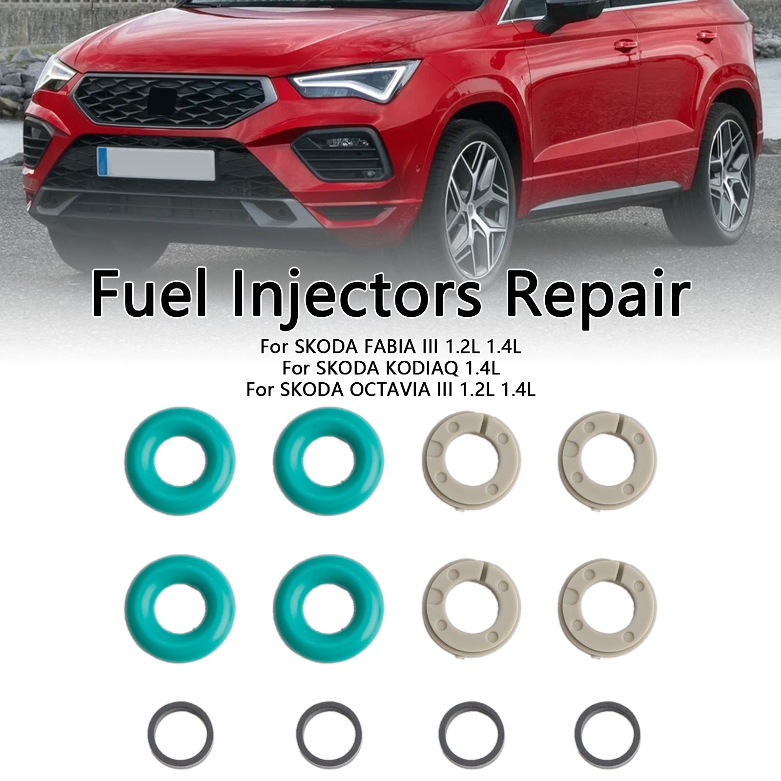 PALASER Skoda Fabia Kodiaq Iii Octavia Rapid Superb Iii Yeti 4Pcs Fuel Injector Service Kit O-ring 0261500354 04E906036E - Image 4