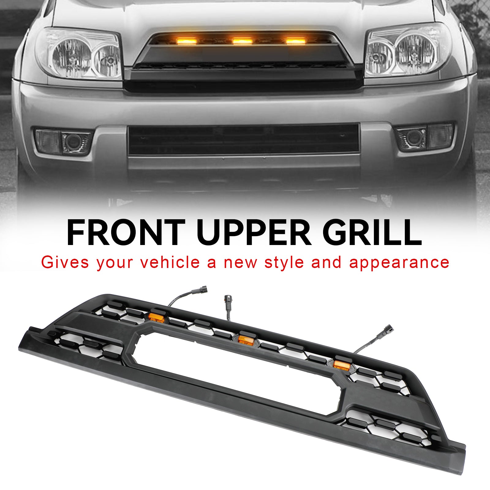 PALASER 2002-2005 Toyota 4Runner All Models Trd Pro Style W/led Light Front Bumper Grill - Image 6