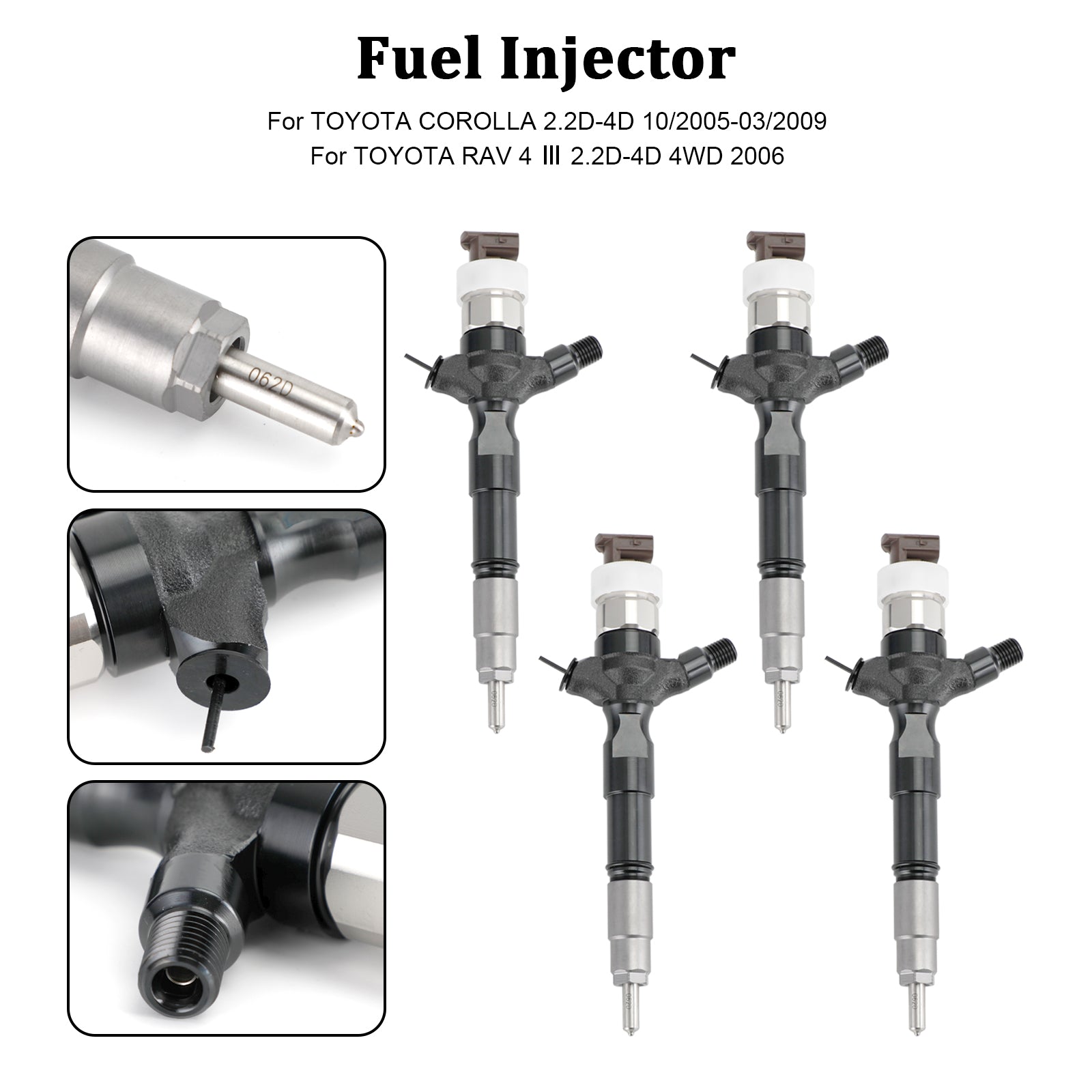 PALASER 10/2005-03/2009 Toyota Corolla 2.2D-4D 4PCS Fuel Injectors 095000-6041 095000-6042 - Image 10