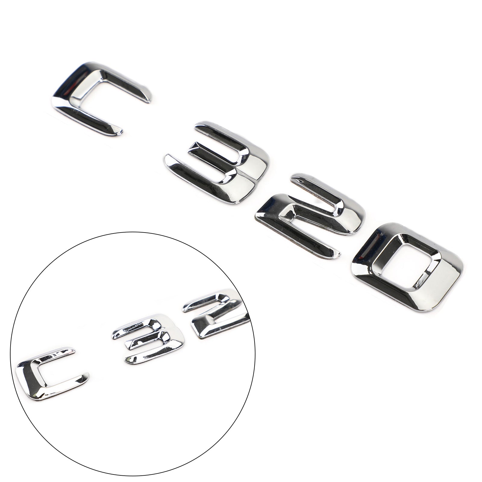 PALASER Rear Trunk Emblem Badge Nameplate Decal Letters Numbers Fit Mercedes C320 Chrome - Image 3