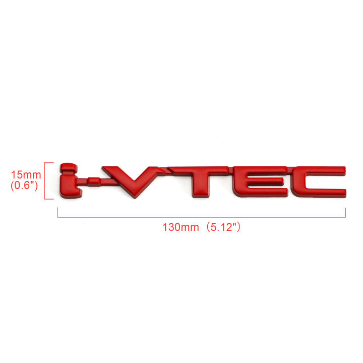 PALASER 3D Metal I-vtec Car Trunk Rear Turbo Fender Emblem Badge Decals Stickers Red - Image 2