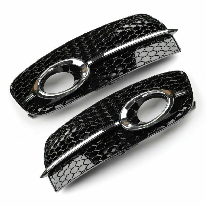 PALASER ABS Front Fog Lamp Lower Grille Grill Cover Kit For 2013-2016 Audi Q5