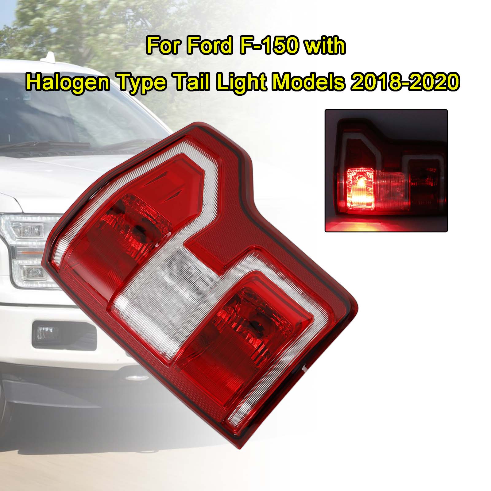 PALASER 18-20 Ford F150 Right Side Tail Light RH Incandescent Type Halogen Taillight FO2801265 JL3Z13404H - Image 2