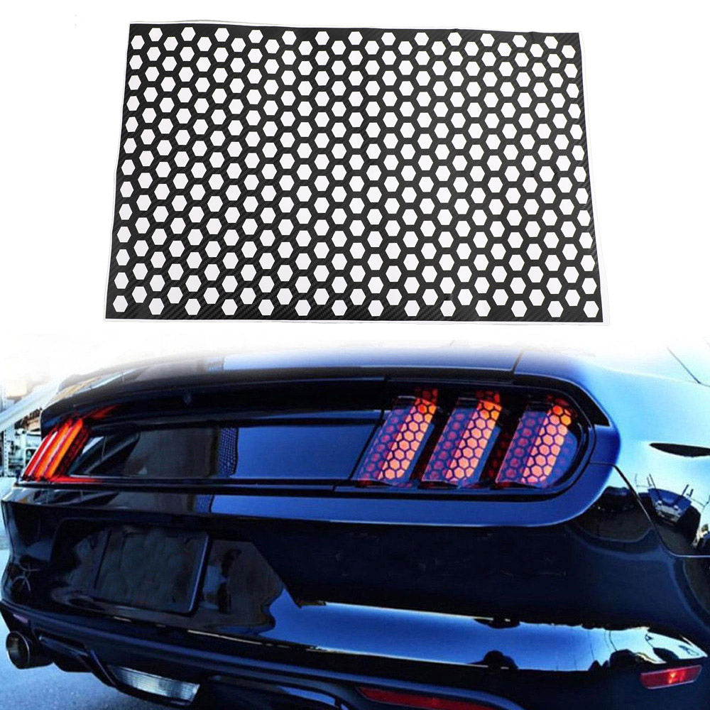 PALASER Tail-lamp Decal Accessories Carbon Car Rear Tail Light Cover Honeycomb Sticker - Image 5