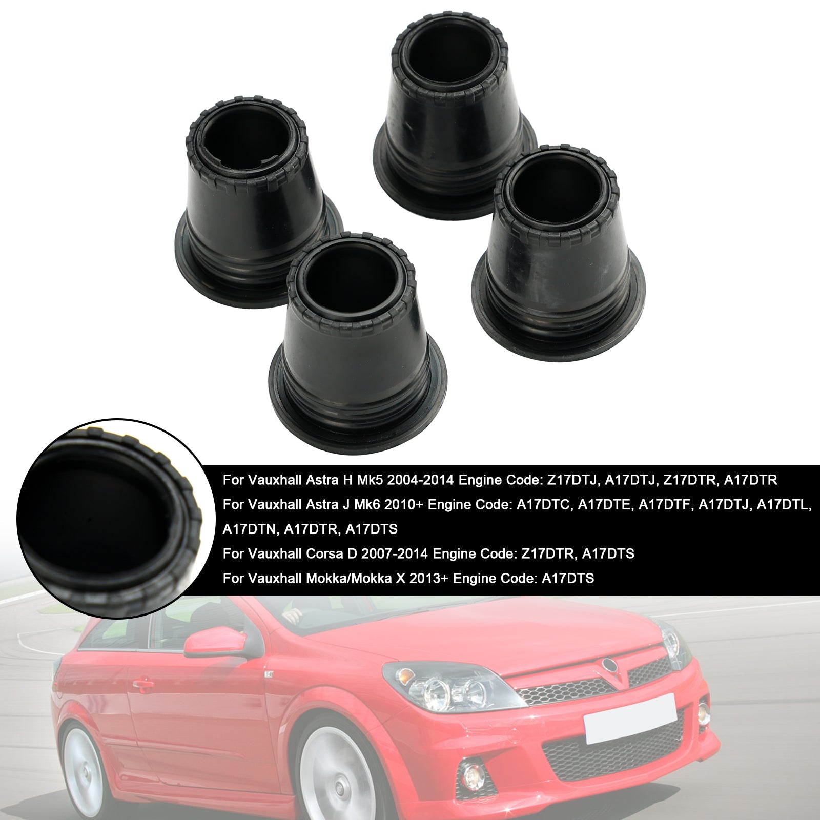 PALASER 4pcs Fuel Diesel Injector Upper Seal Fit Vauxhall Astra H/j Corsa D Mokka 1.7 - Image 4