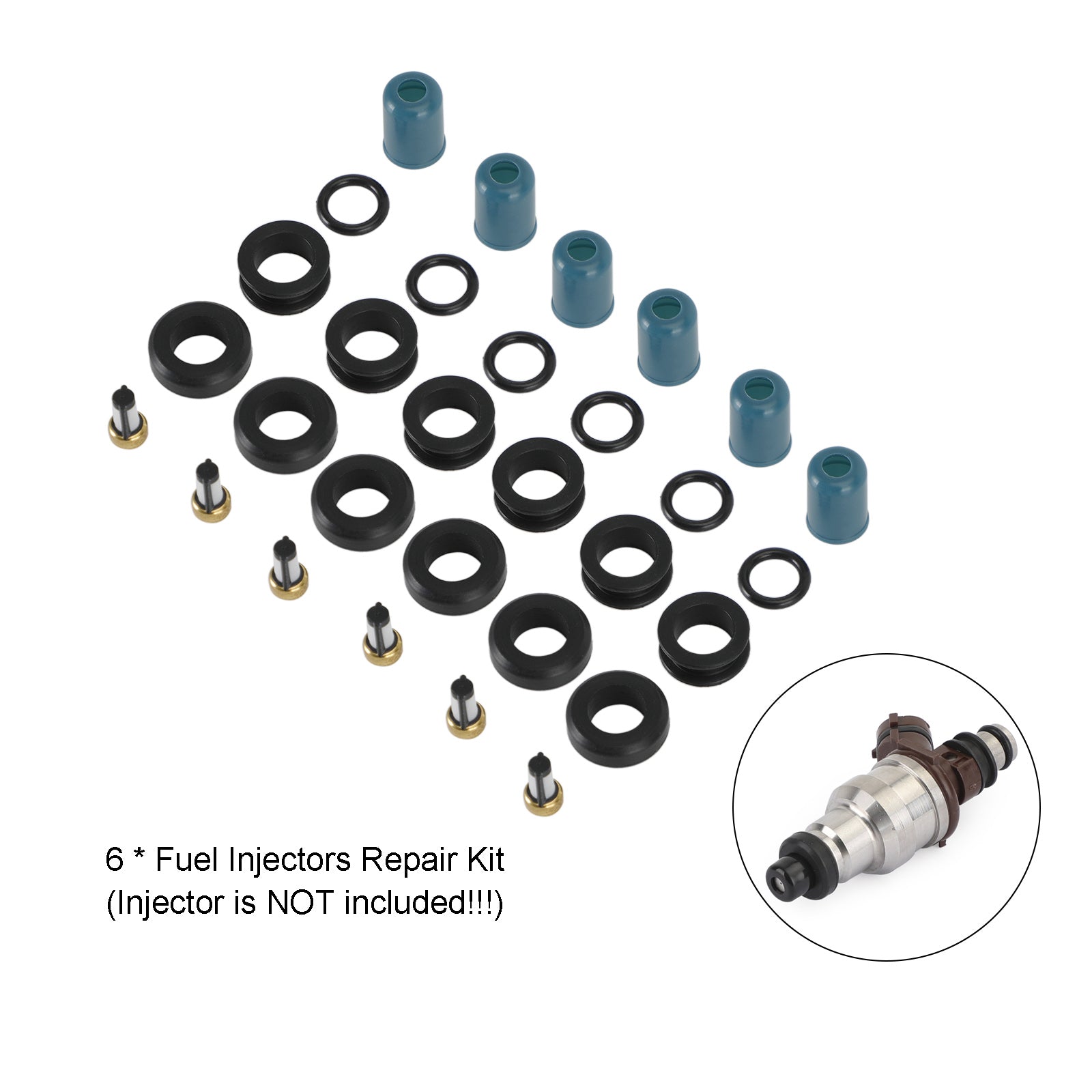 PALASER Toyota Truck 4 Runner 1988-1995 3.0L 3VZE 6PCS Fuel Injectors Repair Seal Rebuild Kit 23209-65020 23250-65020 195500-5400 - Image 5