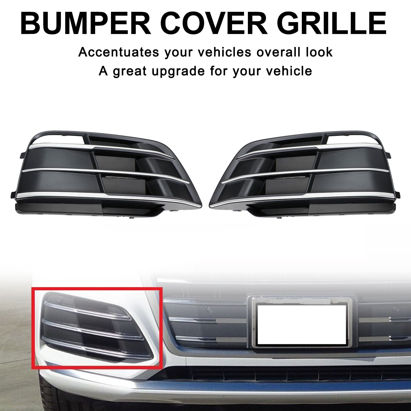 PALASER 18-22 Audi SQ5 Q5 Sline Front Bumper Grille Grill 80A807679MRU6 AU8076799 - Image 6