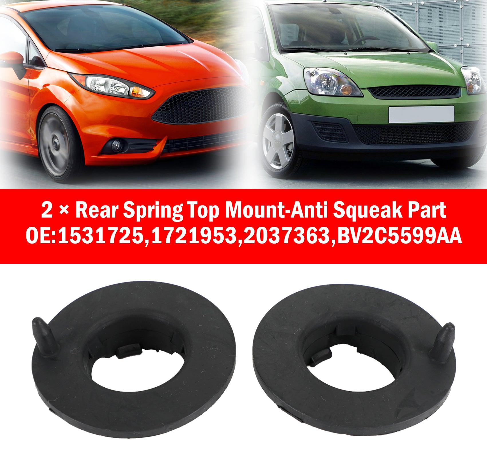 PALASER 2 ?????? Rear Spring Top Mount-anti Squeak Part For Ford Fiesta Mk7 09-17 1531725 - Image 2