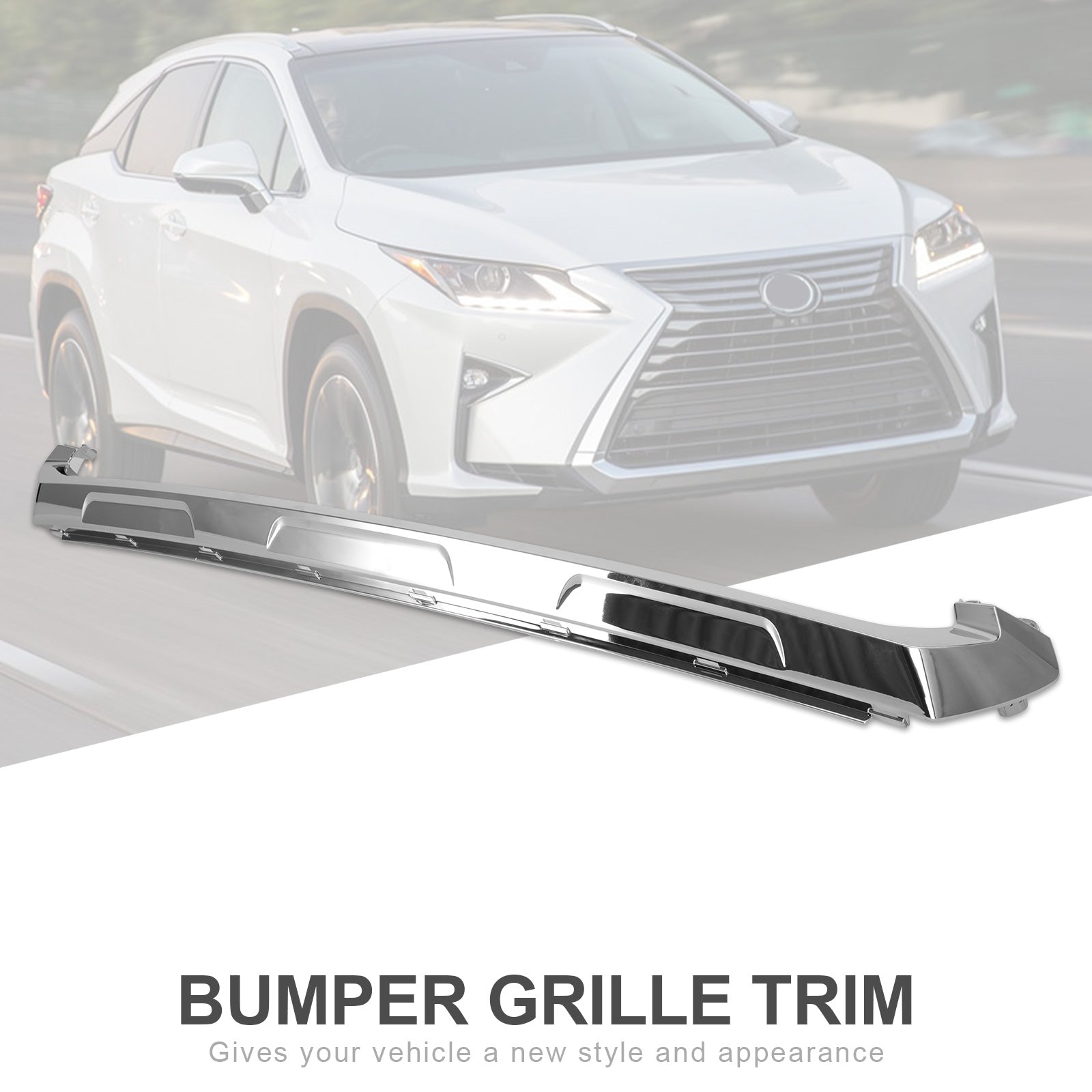 PALASER RX350 RX450 2016-2019 Base Model Front Bumper Cover Lower Grill Chrome Molding - Image 4