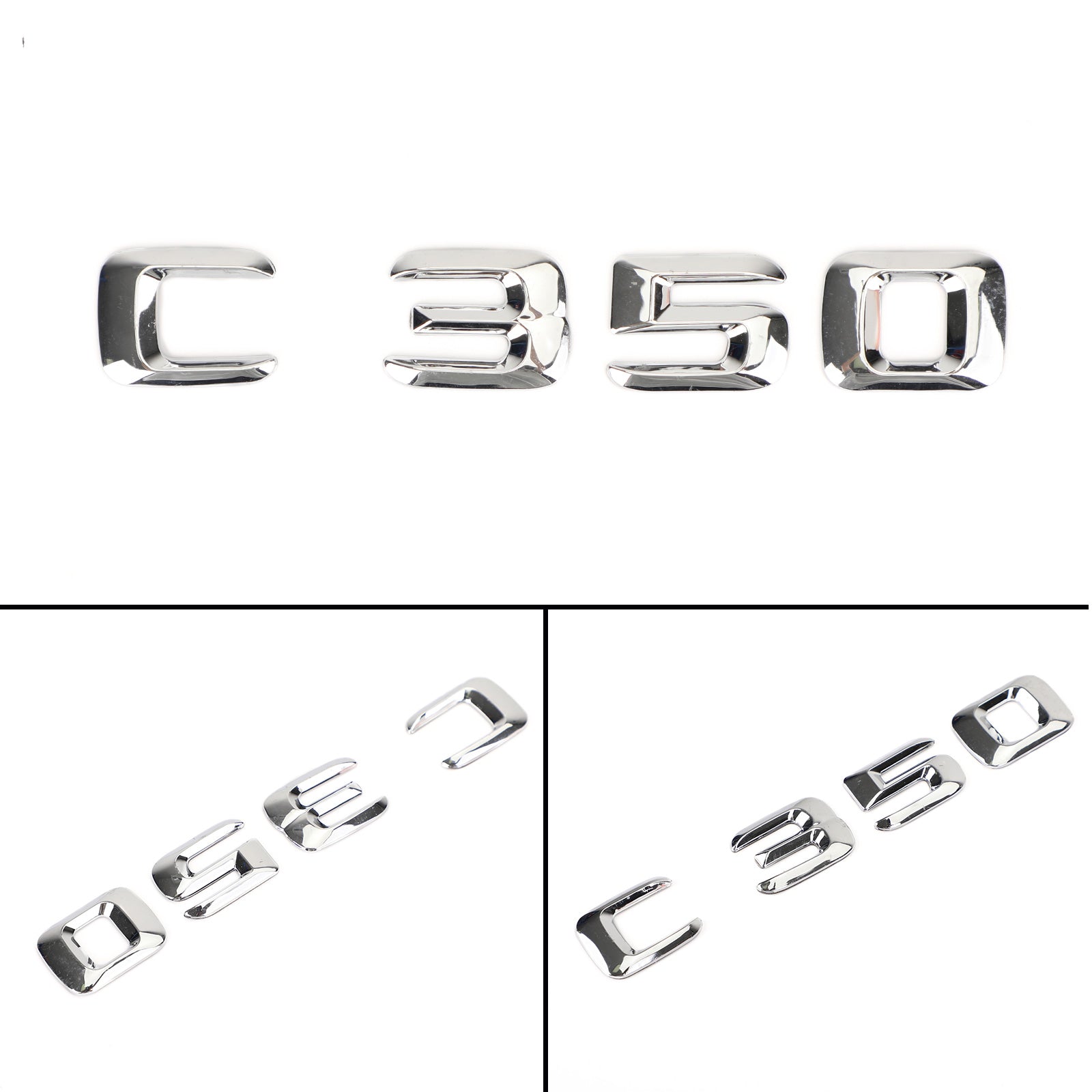 PALASER Rear Trunk Emblem Badge Nameplate Decal Letters Numbers Fit Mercedes C350 Chrome - Image 5