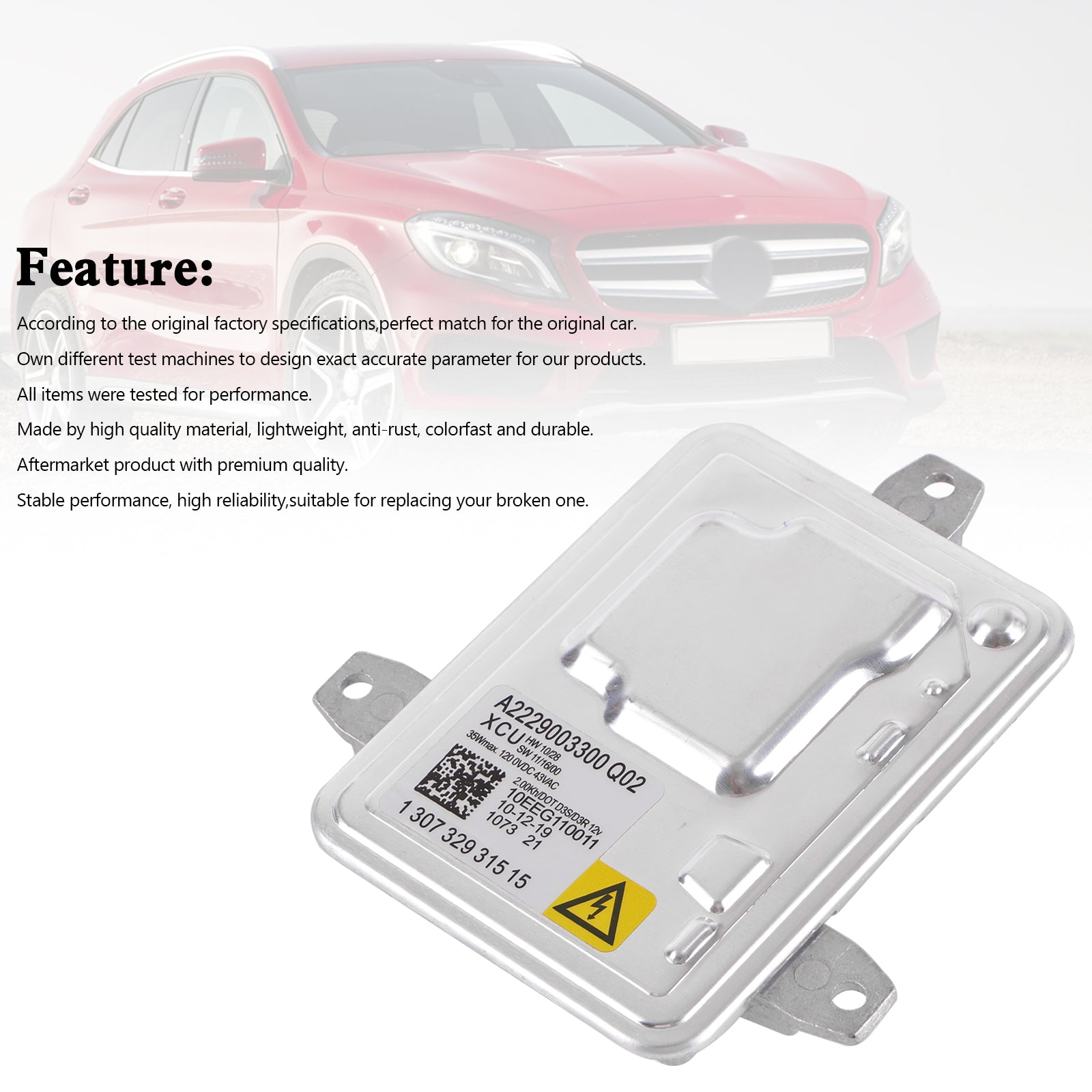 PALASER 2015-2016 Benz CLA180 1.6L Xenon Headlight Ballast Control Unit Module A2229003300 - Image 9