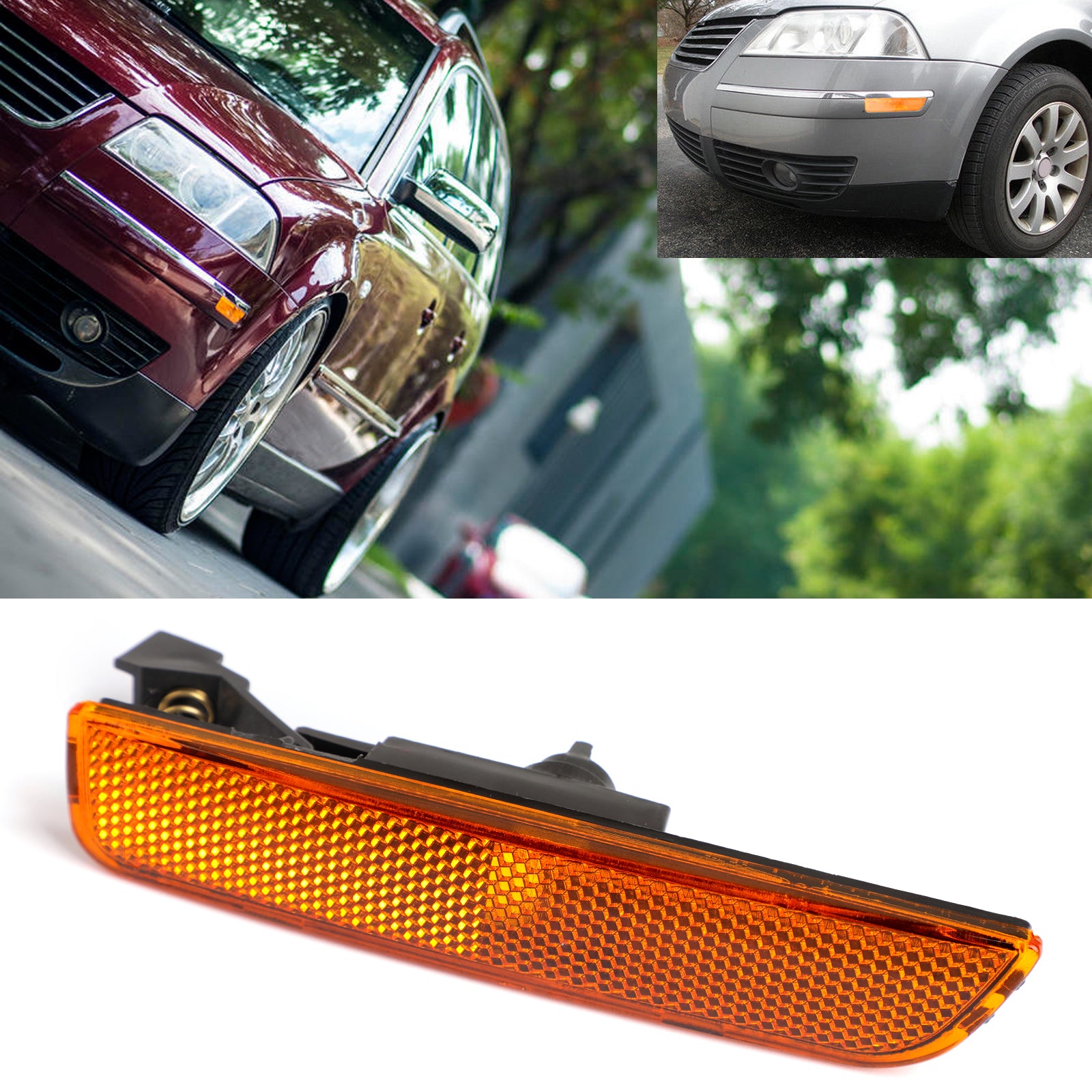 PALASER 2001-2005 Vw Passat B5.5 Left Amber Front Bumper Side Marker Lights - Image 3